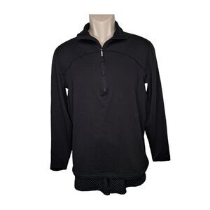 Magellan Men's 1/4 Zip Pullover Sweatshirt Black Size Small Grid Thermal